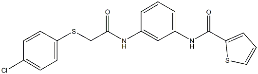 N-[3-({2-[(4-chlorophenyl)sulfanyl]acetyl}amino)phenyl]-2-thiophenecarboxamide|