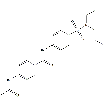 4-(acetylamino)-N-{4-[(dipropylamino)sulfonyl]phenyl}benzamide 结构式