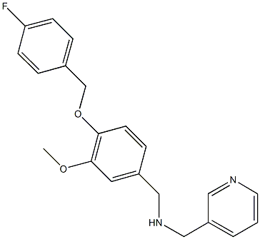 N-{4-[(4-fluorobenzyl)oxy]-3-methoxybenzyl}-N-(3-pyridinylmethyl)amine 化学構造式