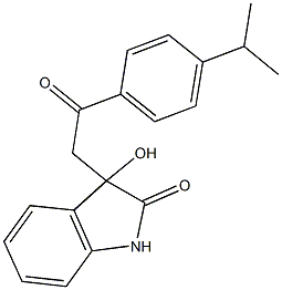 3-hydroxy-3-[2-(4-isopropylphenyl)-2-oxoethyl]-1,3-dihydro-2H-indol-2-one Struktur