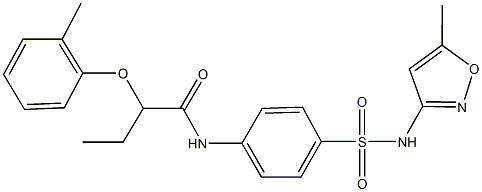 N-(4-{[(5-methyl-3-isoxazolyl)amino]sulfonyl}phenyl)-2-(2-methylphenoxy)butanamide Structure