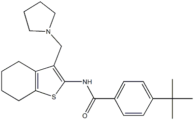 4-tert-butyl-N-[3-(1-pyrrolidinylmethyl)-4,5,6,7-tetrahydro-1-benzothien-2-yl]benzamide 结构式