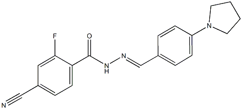 4-cyano-2-fluoro-N'-[4-(1-pyrrolidinyl)benzylidene]benzohydrazide