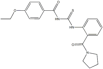 N-(4-ethoxybenzoyl)-N'-[2-(1-pyrrolidinylcarbonyl)phenyl]thiourea Structure