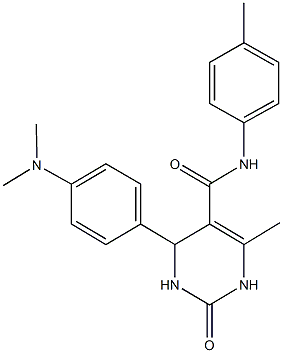 4-[4-(dimethylamino)phenyl]-6-methyl-N-(4-methylphenyl)-2-oxo-1,2,3,4-tetrahydropyrimidine-5-carboxamide 结构式