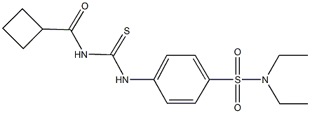 4-({[(cyclobutylcarbonyl)amino]carbothioyl}amino)-N,N-diethylbenzenesulfonamide,,结构式