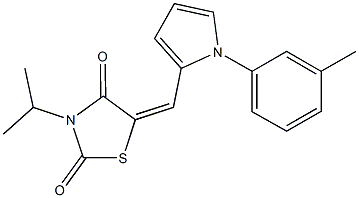 3-isopropyl-5-{[1-(3-methylphenyl)-1H-pyrrol-2-yl]methylene}-1,3-thiazolidine-2,4-dione,,结构式