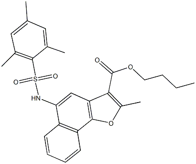 butyl 5-[(mesitylsulfonyl)amino]-2-methylnaphtho[1,2-b]furan-3-carboxylate Struktur