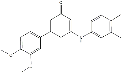 5-(3,4-dimethoxyphenyl)-3-(3,4-dimethylanilino)-2-cyclohexen-1-one,,结构式