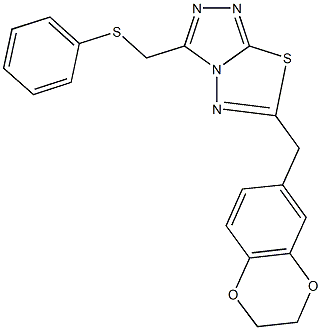 [6-(2,3-dihydro-1,4-benzodioxin-6-ylmethyl)[1,2,4]triazolo[3,4-b][1,3,4]thiadiazol-3-yl]methyl phenyl sulfide|