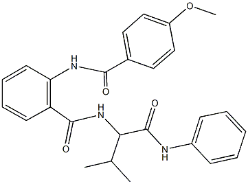 N-[1-(anilinocarbonyl)-2-methylpropyl]-2-[(4-methoxybenzoyl)amino]benzamide 结构式