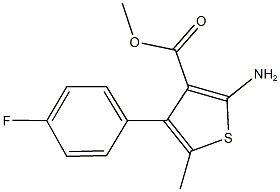 methyl 2-amino-4-(4-fluorophenyl)-5-methyl-3-thiophenecarboxylate 化学構造式