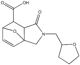 4-oxo-3-(tetrahydro-2-furanylmethyl)-10-oxa-3-azatricyclo[5.2.1.0~1,5~]dec-8-ene-6-carboxylic acid Struktur
