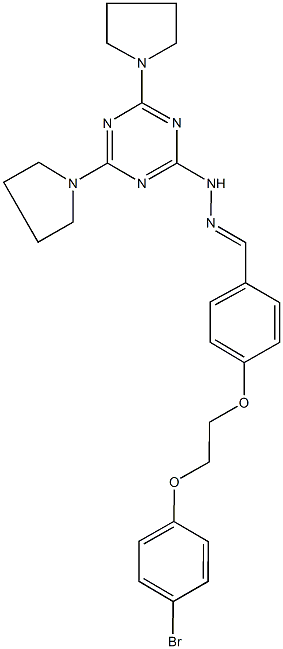 4-[2-(4-bromophenoxy)ethoxy]benzaldehyde [4,6-di(1-pyrrolidinyl)-1,3,5-triazin-2-yl]hydrazone Structure