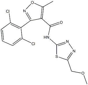 3-(2,6-dichlorophenyl)-N-[5-(methoxymethyl)-1,3,4-thiadiazol-2-yl]-5-methylisoxazole-4-carboxamide Structure