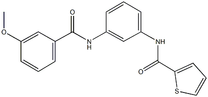 N-{3-[(3-methoxybenzoyl)amino]phenyl}-2-thiophenecarboxamide,,结构式