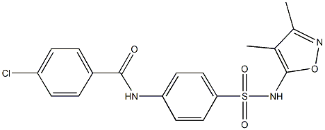 4-chloro-N-(4-{[(3,4-dimethyl-5-isoxazolyl)amino]sulfonyl}phenyl)benzamide Struktur