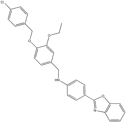 N-[4-(1,3-benzoxazol-2-yl)phenyl]-N-{4-[(4-chlorobenzyl)oxy]-3-ethoxybenzyl}amine Structure