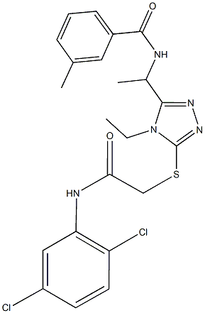 N-[1-(5-{[2-(2,5-dichloroanilino)-2-oxoethyl]sulfanyl}-4-ethyl-4H-1,2,4-triazol-3-yl)ethyl]-3-methylbenzamide