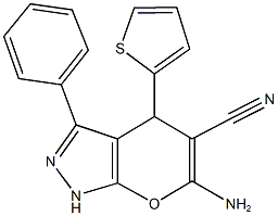 6-amino-3-phenyl-4-(2-thienyl)-1,4-dihydropyrano[2,3-c]pyrazole-5-carbonitrile