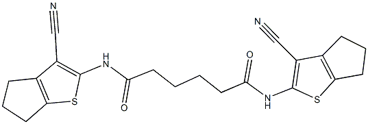 N~1~,N~6~-bis(3-cyano-5,6-dihydro-4H-cyclopenta[b]thien-2-yl)hexanediamide,,结构式