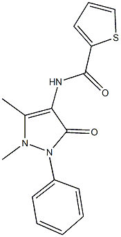 N-(1,5-dimethyl-3-oxo-2-phenyl-2,3-dihydro-1H-pyrazol-4-yl)-2-thiophenecarboxamide 化学構造式