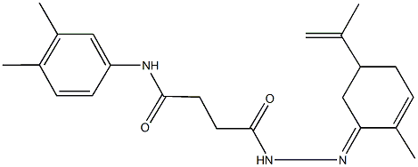 N-(3,4-dimethylphenyl)-4-[2-(5-isopropenyl-2-methylcyclohex-2-en-1-ylidene)hydrazino]-4-oxobutanamide,,结构式