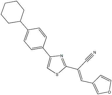 2-[4-(4-cyclohexylphenyl)-1,3-thiazol-2-yl]-3-(3-furyl)acrylonitrile 结构式