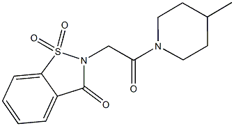 2-[2-(4-methyl-1-piperidinyl)-2-oxoethyl]-1,2-benzisothiazol-3(2H)-one 1,1-dioxide Struktur