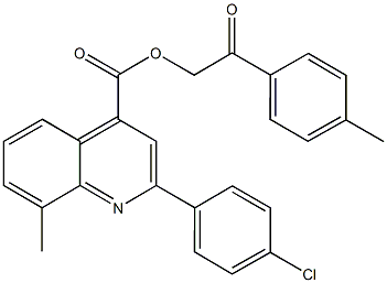 2-(4-methylphenyl)-2-oxoethyl 2-(4-chlorophenyl)-8-methyl-4-quinolinecarboxylate Structure