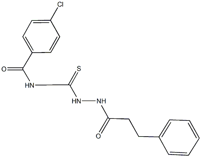4-chloro-N-{[2-(3-phenylpropanoyl)hydrazino]carbothioyl}benzamide Structure