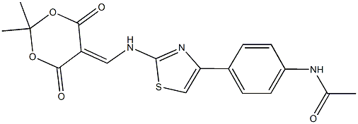 N-[4-(2-{[(2,2-dimethyl-4,6-dioxo-1,3-dioxan-5-ylidene)methyl]amino}-1,3-thiazol-4-yl)phenyl]acetamide Structure