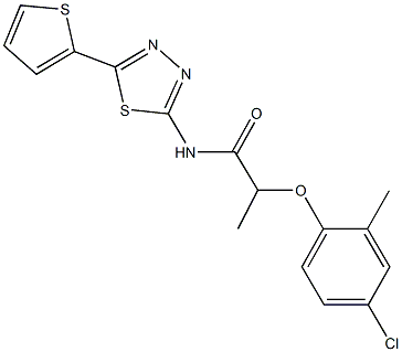 2-(4-chloro-2-methylphenoxy)-N-(5-thien-2-yl-1,3,4-thiadiazol-2-yl)propanamide 化学構造式