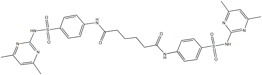 N~1~,N~6~-bis(4-{[(4,6-dimethyl-2-pyrimidinyl)amino]sulfonyl}phenyl)hexanediamide Structure