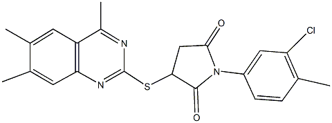 1-(3-chloro-4-methylphenyl)-3-[(4,6,7-trimethyl-2-quinazolinyl)sulfanyl]-2,5-pyrrolidinedione