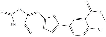 methyl 2-chloro-5-{5-[(2,4-dioxo-1,3-thiazolidin-5-ylidene)methyl]-2-furyl}benzoate|