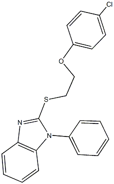 2-{[2-(4-chlorophenoxy)ethyl]sulfanyl}-1-phenyl-1H-benzimidazole Structure