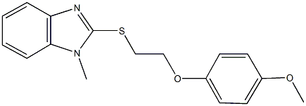 2-{[2-(4-methoxyphenoxy)ethyl]sulfanyl}-1-methyl-1H-benzimidazole Structure