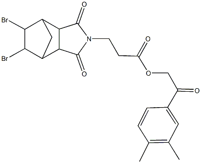 2-(3,4-dimethylphenyl)-2-oxoethyl 3-(8,9-dibromo-3,5-dioxo-4-azatricyclo[5.2.1.0~2,6~]dec-4-yl)propanoate Structure