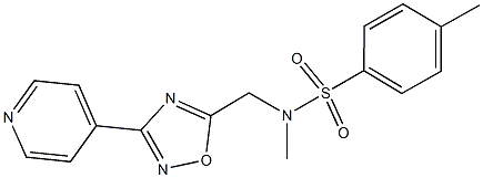 N,4-dimethyl-N-{[3-(4-pyridinyl)-1,2,4-oxadiazol-5-yl]methyl}benzenesulfonamide 化学構造式