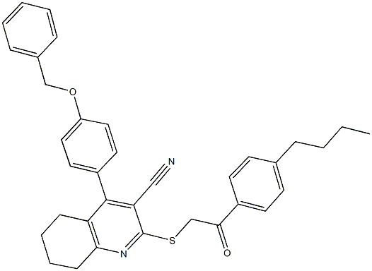 4-[4-(benzyloxy)phenyl]-2-{[2-(4-butylphenyl)-2-oxoethyl]sulfanyl}-5,6,7,8-tetrahydro-3-quinolinecarbonitrile