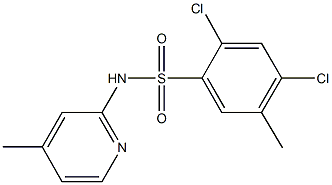 2,4-dichloro-5-methyl-N-(4-methylpyridin-2-yl)benzenesulfonamide Struktur