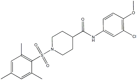 N-(3-chloro-4-methoxyphenyl)-1-(mesitylsulfonyl)-4-piperidinecarboxamide