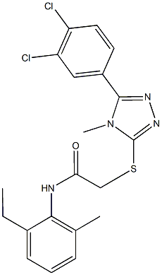 2-{[5-(3,4-dichlorophenyl)-4-methyl-4H-1,2,4-triazol-3-yl]thio}-N-(2-ethyl-6-methylphenyl)acetamide,,结构式