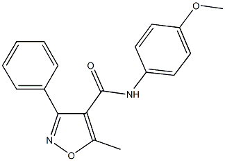N-(4-methoxyphenyl)-5-methyl-3-phenylisoxazole-4-carboxamide,,结构式