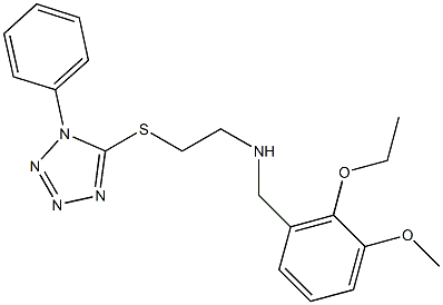 N-(2-ethoxy-3-methoxybenzyl)-N-{2-[(1-phenyl-1H-tetraazol-5-yl)sulfanyl]ethyl}amine Structure