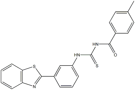 N-[3-(1,3-benzothiazol-2-yl)phenyl]-N'-(4-methylbenzoyl)thiourea Structure