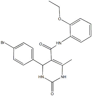 4-(4-bromophenyl)-N-(2-ethoxyphenyl)-6-methyl-2-oxo-1,2,3,4-tetrahydro-5-pyrimidinecarboxamide 结构式