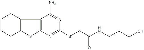  2-[(4-amino-5,6,7,8-tetrahydro[1]benzothieno[2,3-d]pyrimidin-2-yl)sulfanyl]-N-(3-hydroxypropyl)acetamide