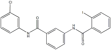 N-{3-[(3-chloroanilino)carbonyl]phenyl}-2-iodobenzamide Structure